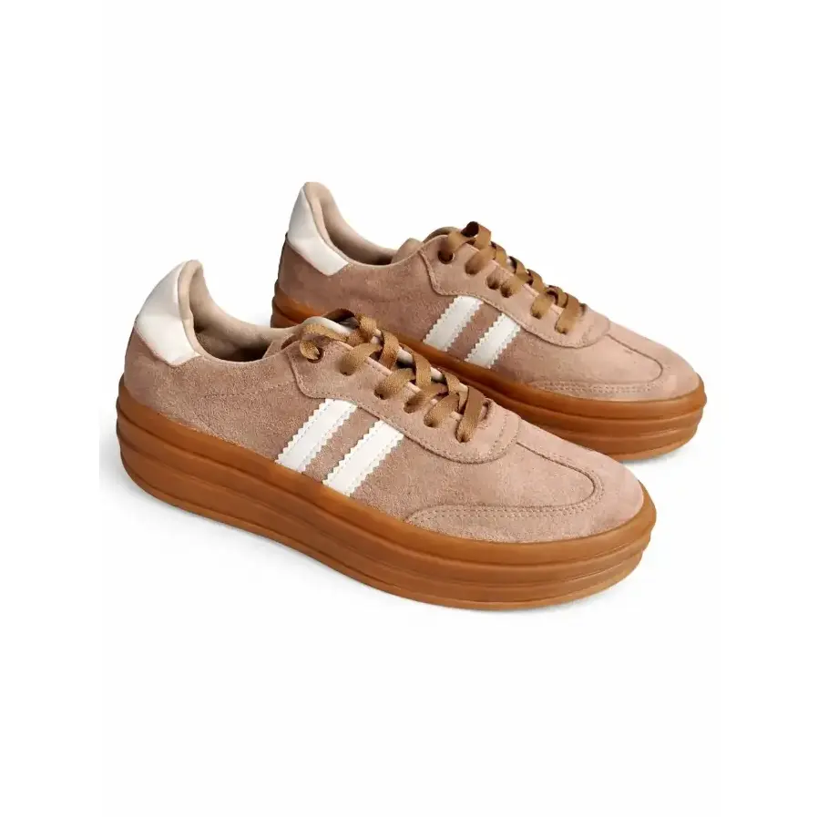 [JCZ2666BE] Tenis Franjas Suela Alta (36, Beige).webp