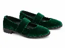 Mocasines Mary Jane de terciopelo verde.webp