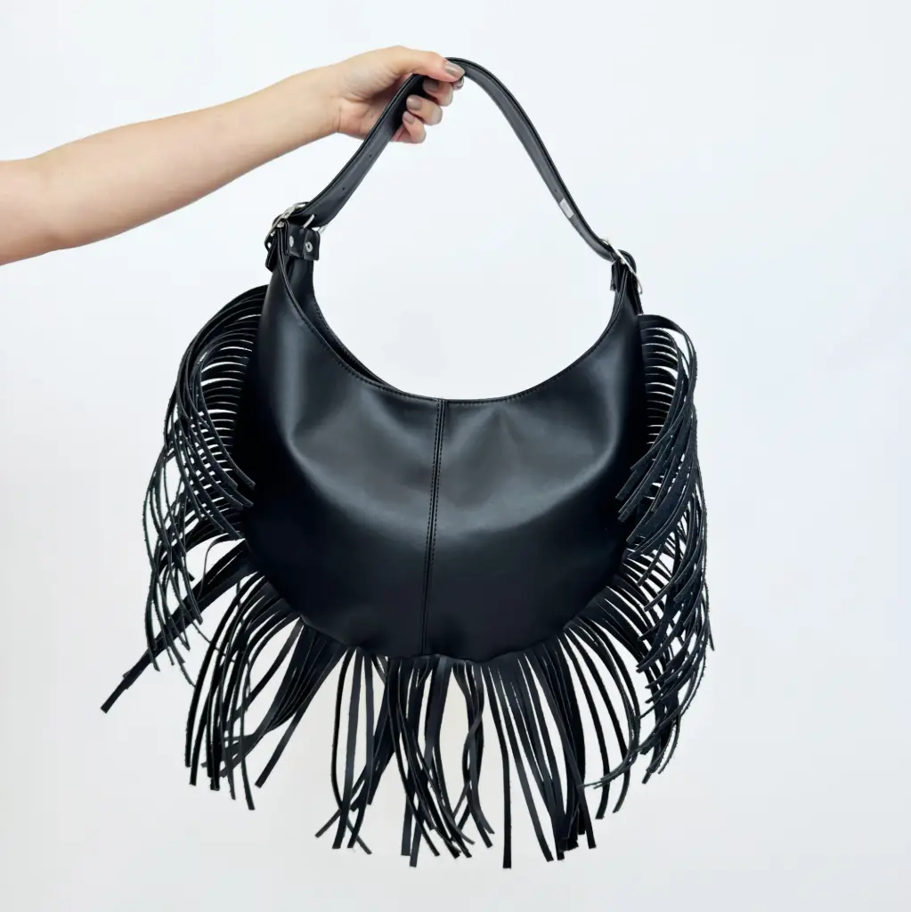 Bolso Media Luna Flecos 